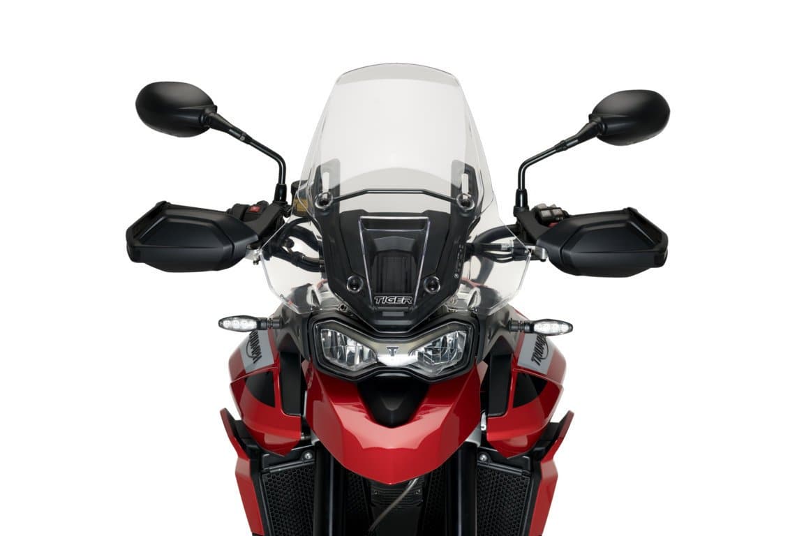 Puig Front Upper Deflectors | Clear | Triumph Tiger 900 GT Low 2020>Current-M20420W-Wind Deflectors-Pyramid Motorcycle Accessories