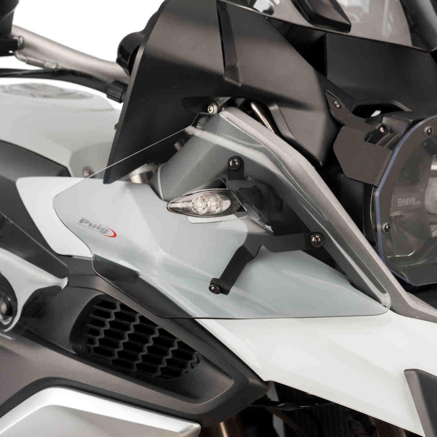 Puig Front Upper Deflectors | Light Smoke | BMW R1250 GS 2018>Current-M9847H-Wind Deflectors-Pyramid Motorcycle Accessories