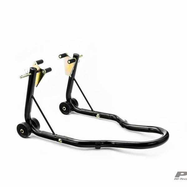 Motorcycle stand on sale front wheel