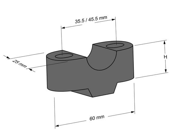 Puig Handlebar Risers - 20mm Rise | Silver | Aprilia Tuono 660 2021>Current-Handlebars-Pyramid Motorcycle Accessories