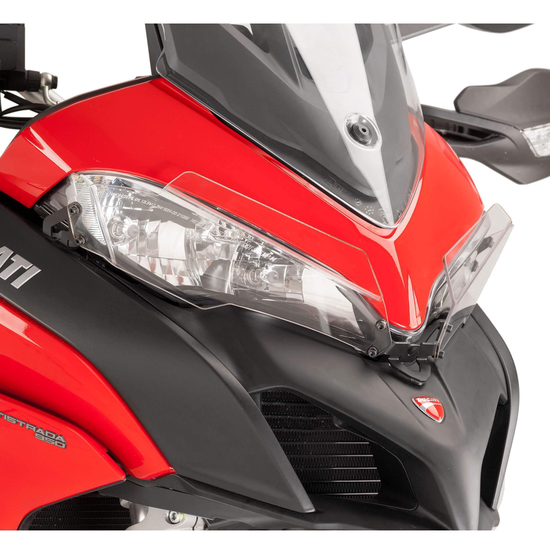 Puig Headlight Guard | Clear | Ducati Multistrada 1200/S 2015>2017-M9401W-Headlight Protection-Pyramid Motorcycle Accessories