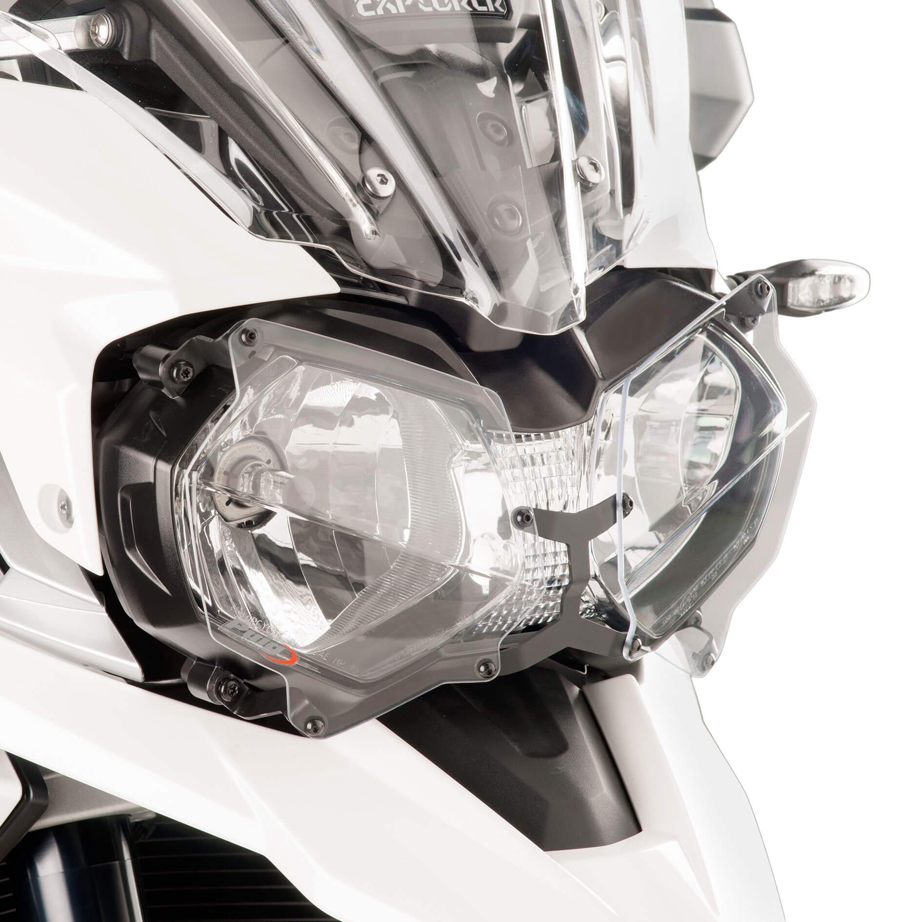 Puig Headlight Guard | Clear | Triumph Explorer 1200 XC/XCX/XRA/Low 2012>2018-M8124W-Headlight Protection-Pyramid Motorcycle Accessories