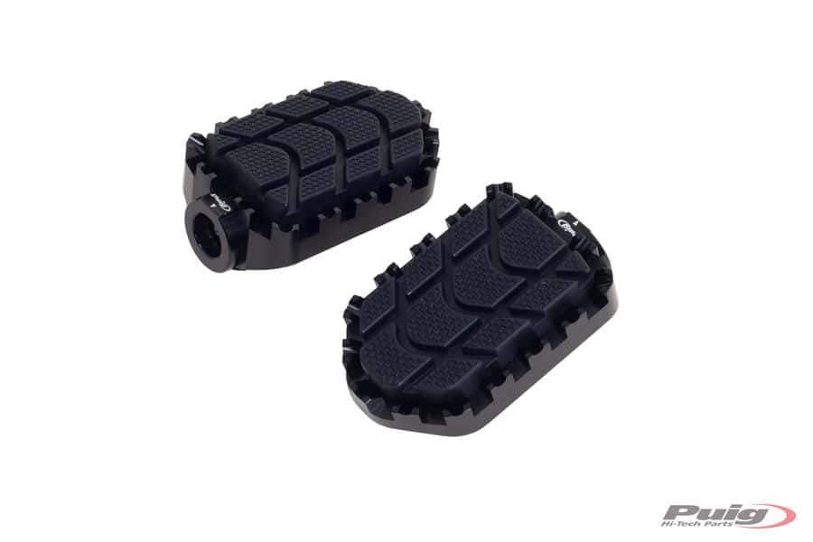 Puig Hi-Tech Enduro Footpegs | Black Anodised Aluminium-M7587N-Footpegs-Pyramid Motorcycle Accessories