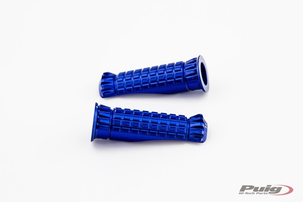 Puig Hi-Tech R-Fighter Footpegs | Blue Anodised Aluminium-M9192A-Footpegs-Pyramid Motorcycle Accessories