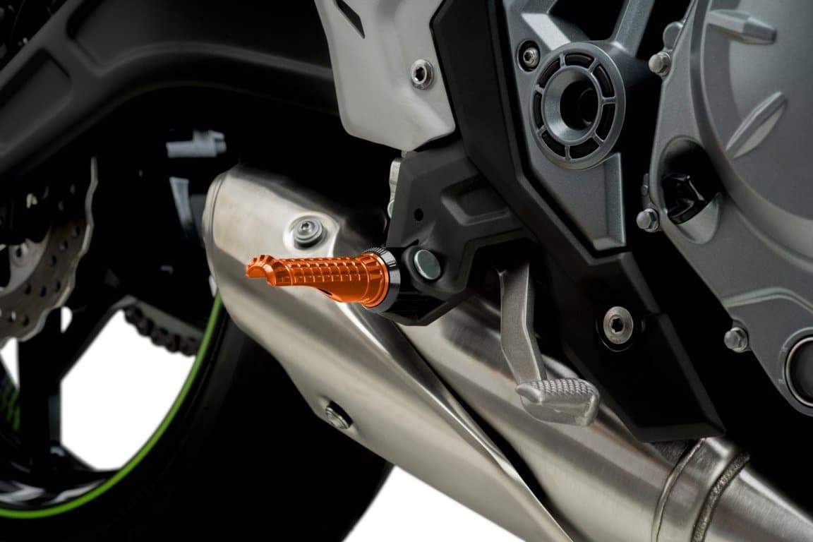 Puig Hi-Tech R-Fighter Footpegs | Orange Anodised Aluminium-M9192T-Footpegs-Pyramid Motorcycle Accessories
