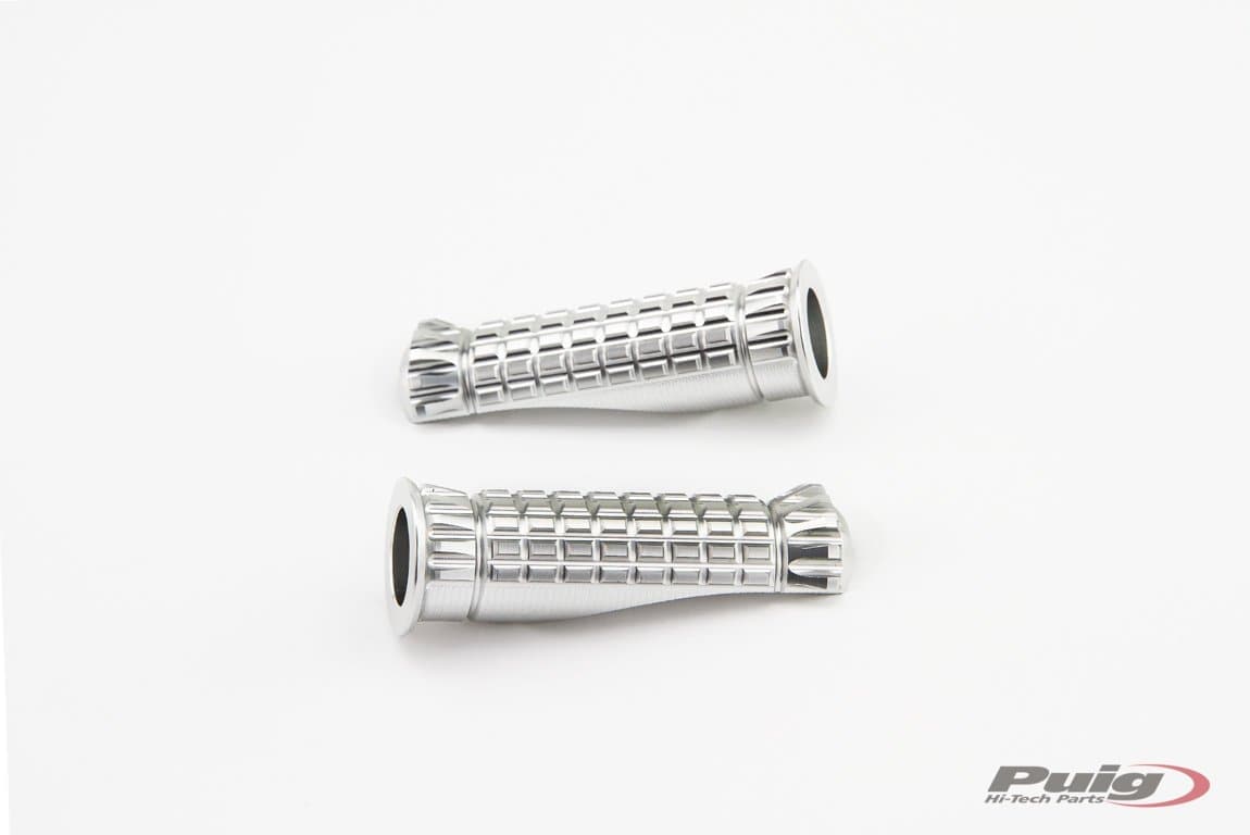 Puig Hi-Tech R-Fighter Footpegs | Silver Anodised Aluminium-M9192P-Footpegs-Pyramid Motorcycle Accessories