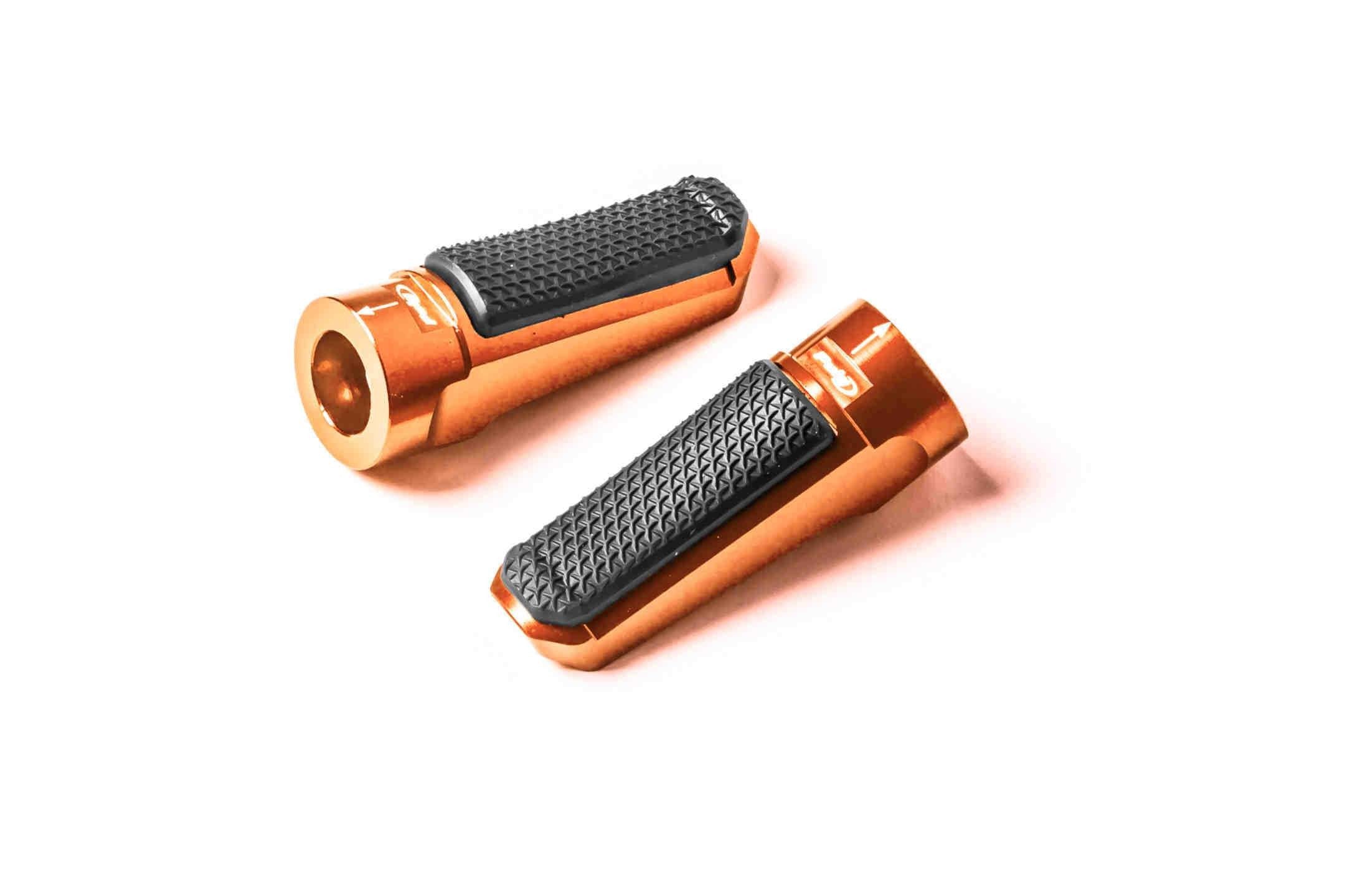 Puig Hi-Tech Sport Footpegs | Orange Anodised Aluminium-M7318T-Footpegs-Pyramid Motorcycle Accessories
