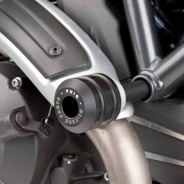 Puig Hi-Tech Vintage Frame Sliders | Black | Ducati Scrambler Full Throttle 2015>Current-M8150N-Crash Protection-Pyramid Motorcycle Accessories