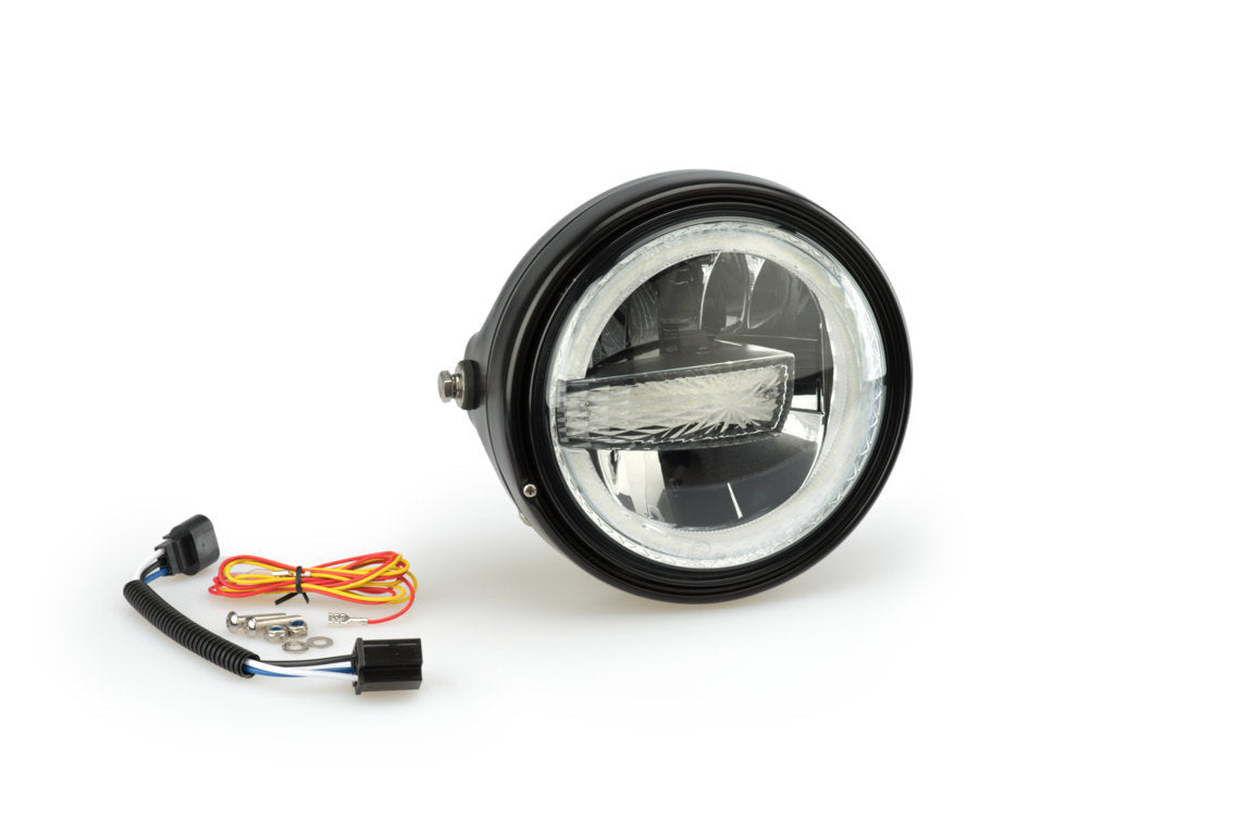 Puig Lumen R LED Round Headlight (175mm / 6.88 Inch)-Lights-Pyramid Motorcycle Accessories