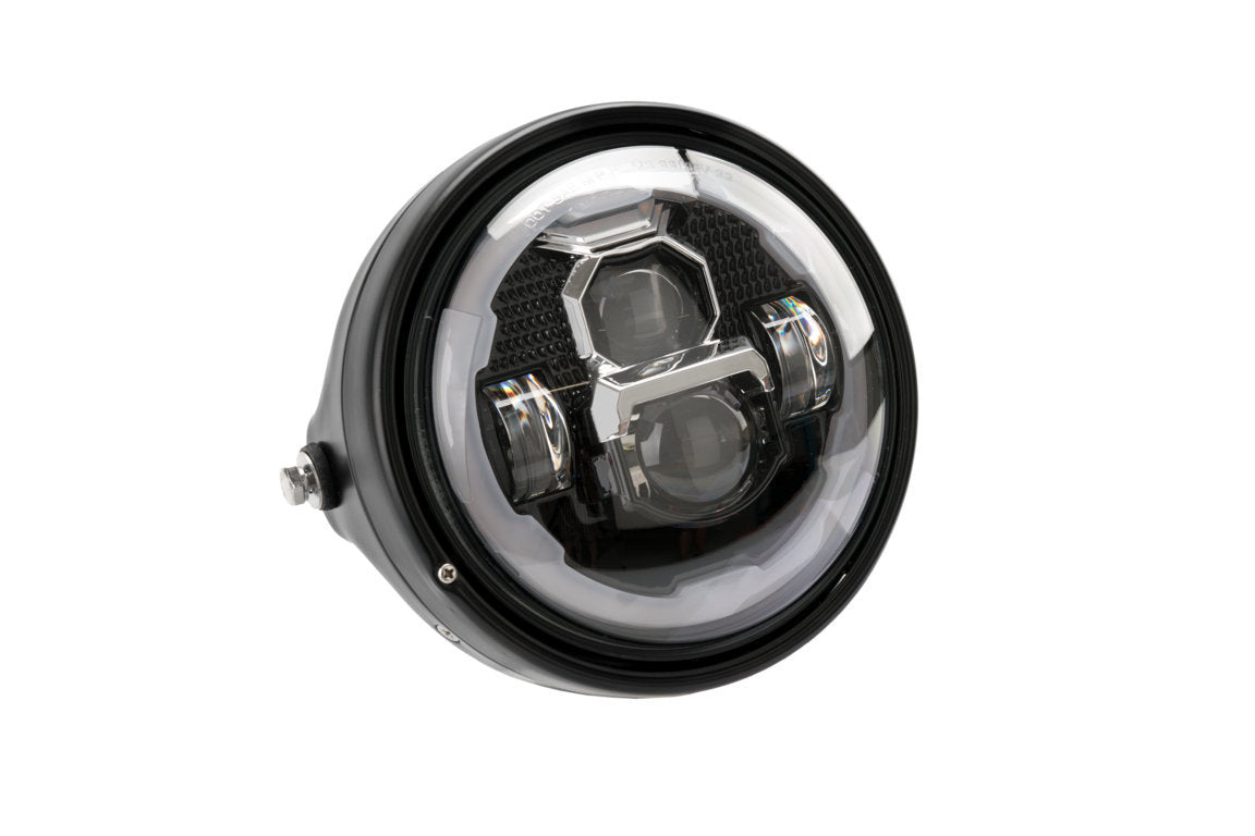 Puig Lumen Z LED Round Headlight (176mm)-M21346N-Lights-Pyramid Motorcycle Accessories