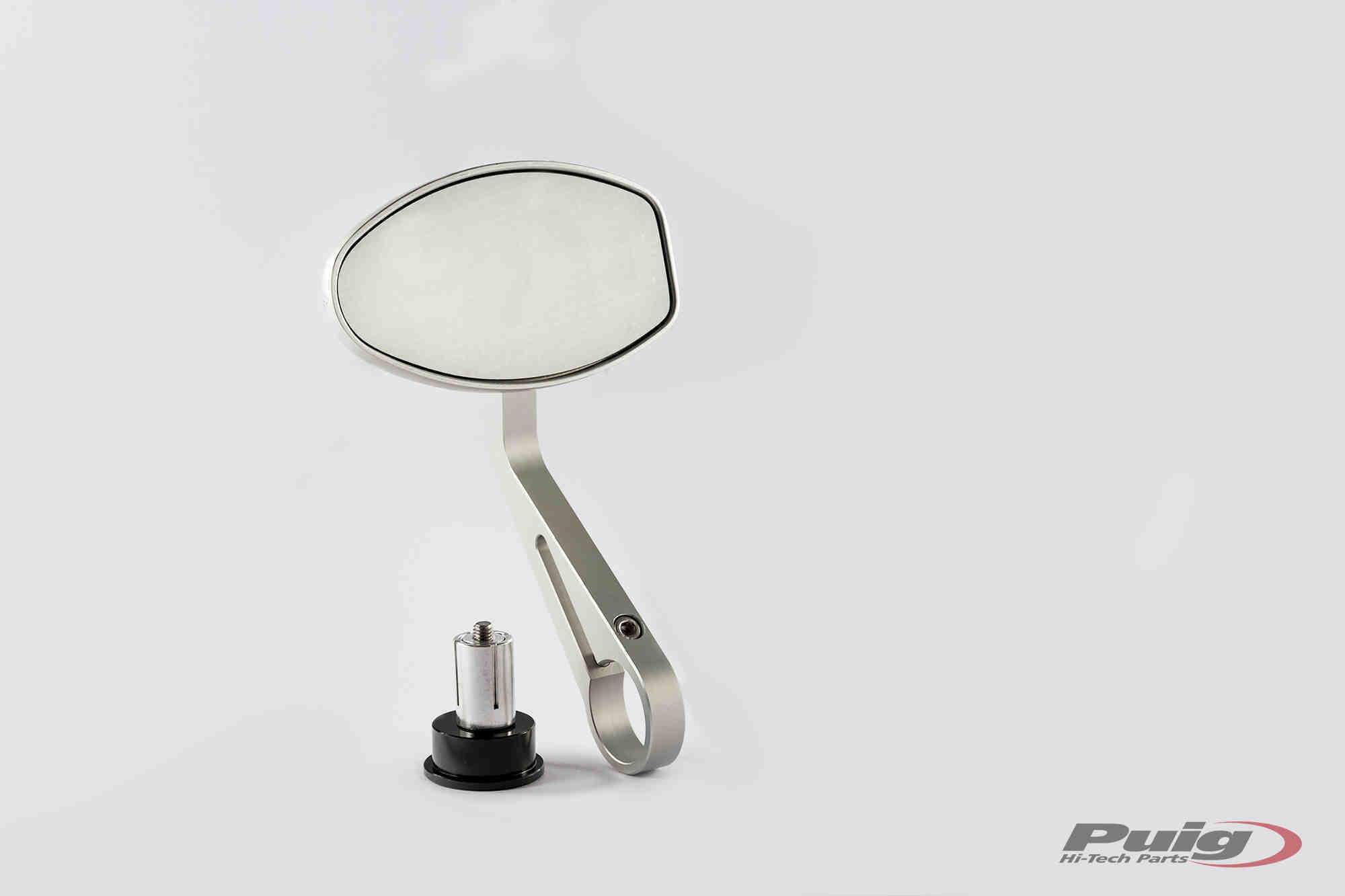 Puig MP Bar End Mirror | Silver-M5220P-Mirrors-Pyramid Motorcycle Accessories
