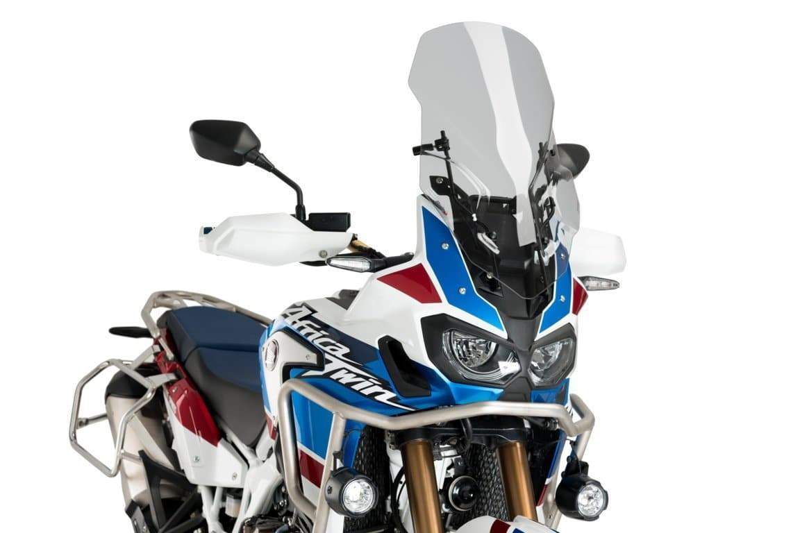Puig M.E.M. Manual Screen Adjustment System including Touring Screen | Light Smoke | Honda CRF 1000 L Africa Twin 2016>2019 -  Shop name