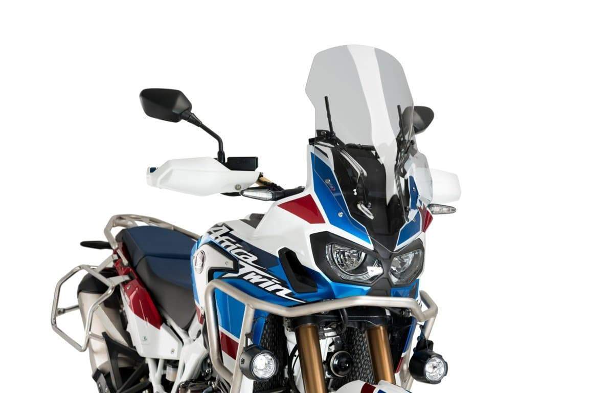Puig M.E.M. Manual Screen Adjustment System including Touring Screen | Light Smoke | Honda CRF 1000 L Africa Twin 2016>2019 -  Shop name