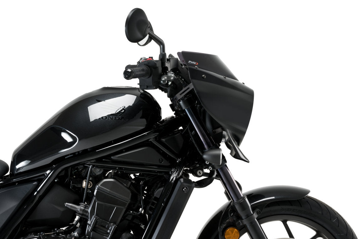 Puig Mirage Sport Screen | Gloss Black/Dark Smoke | Honda CMX 1100 Rebel 2021>Current-M21460F-Screens-Pyramid Motorcycle Accessories