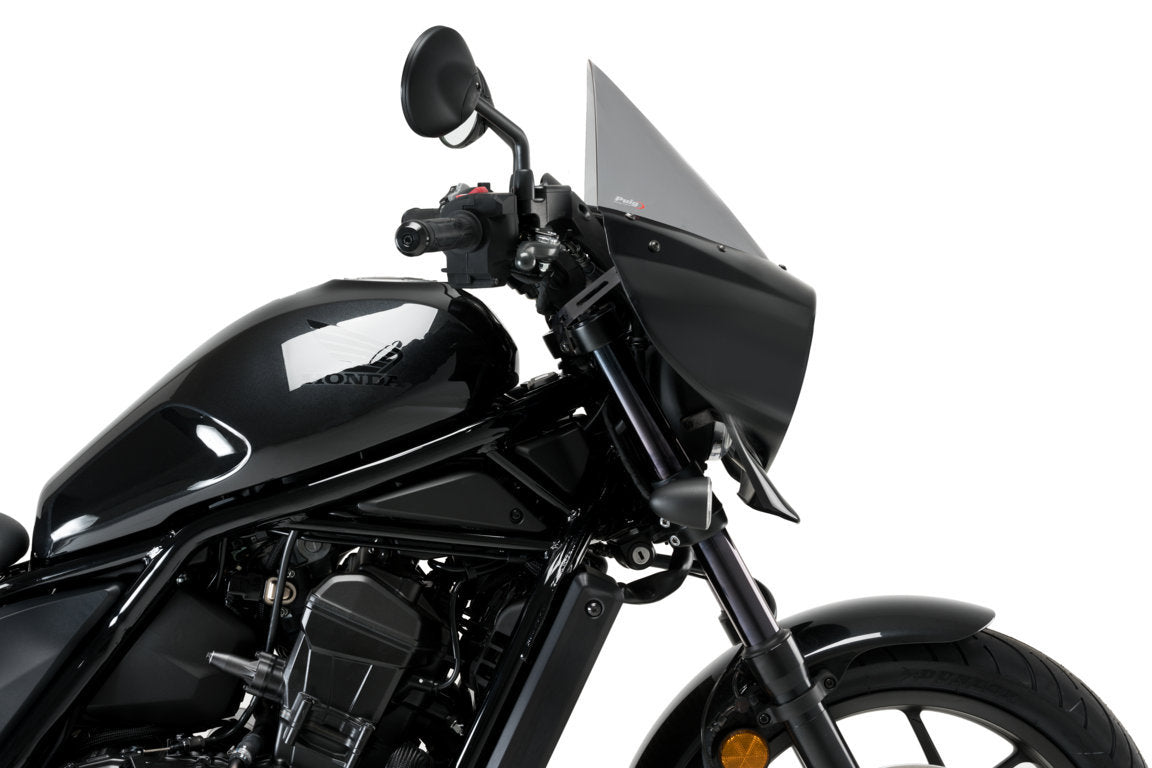 Puig Mirage Touring Screen | Gloss Black/Light Smoke | Honda CMX 1100 Rebel 2021>Current-M21461H-Screens-Pyramid Motorcycle Accessories