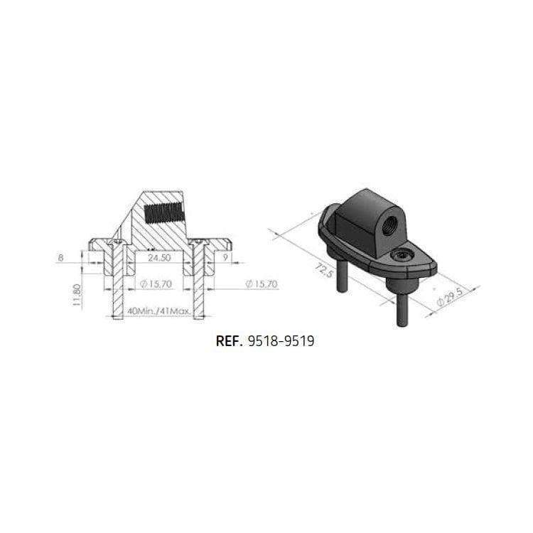 Puig Mirror Adaptor Left Side | Black | BMW F800 GT 2017>Current-M9519N-Adaptors-Pyramid Motorcycle Accessories