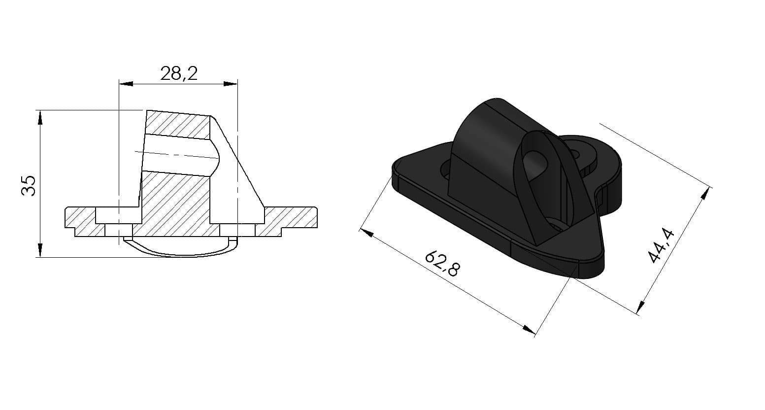Puig Mirror Adaptor Right Side | Black | Yamaha YZF-R6 2017>Current -  Shop name