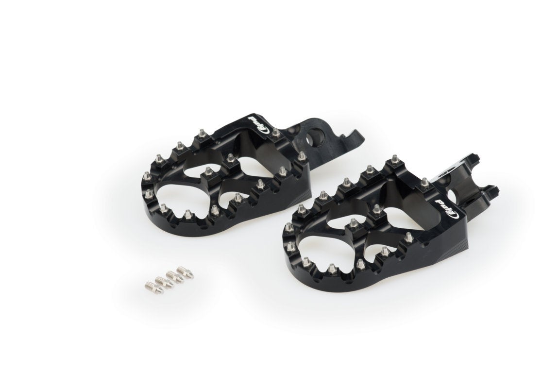 Puig Off-Road Footpegs | Black | Kawasaki KX450 2021>Current -   Pyramid Motorcycle Accessories