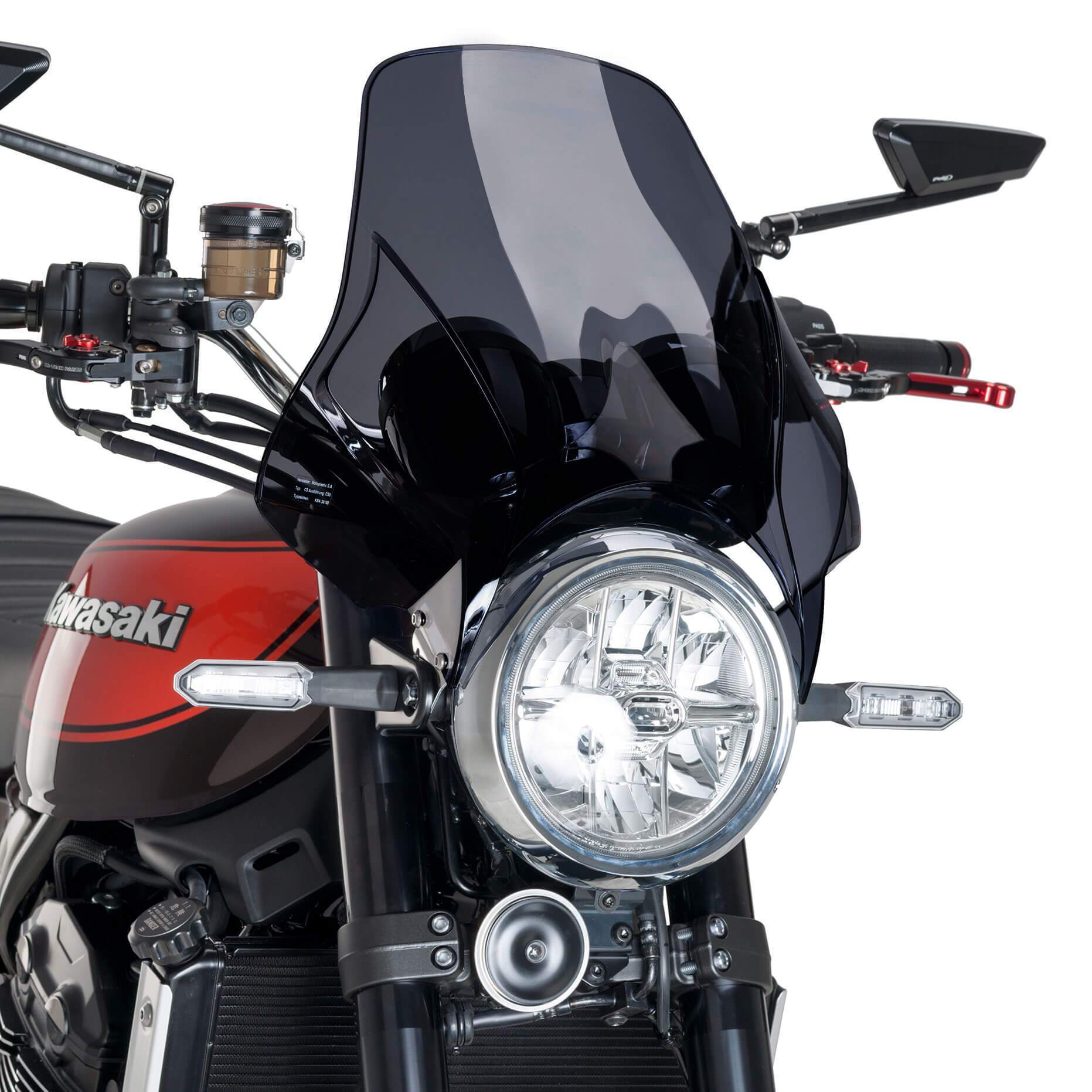 Puig Plus Screen | Dark Smoke | Kawasaki ER-5 1997>2006-Screens-Pyramid Motorcycle Accessories