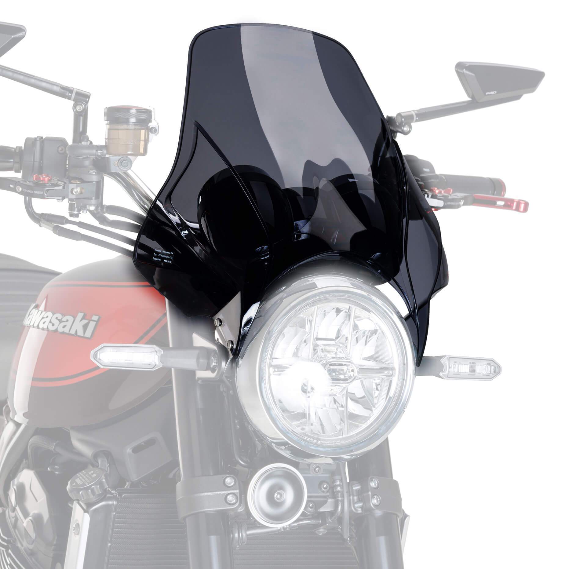 Puig Plus Screen | Dark Smoke | Kawasaki ER-5 1997>2006-Screens-Pyramid Motorcycle Accessories