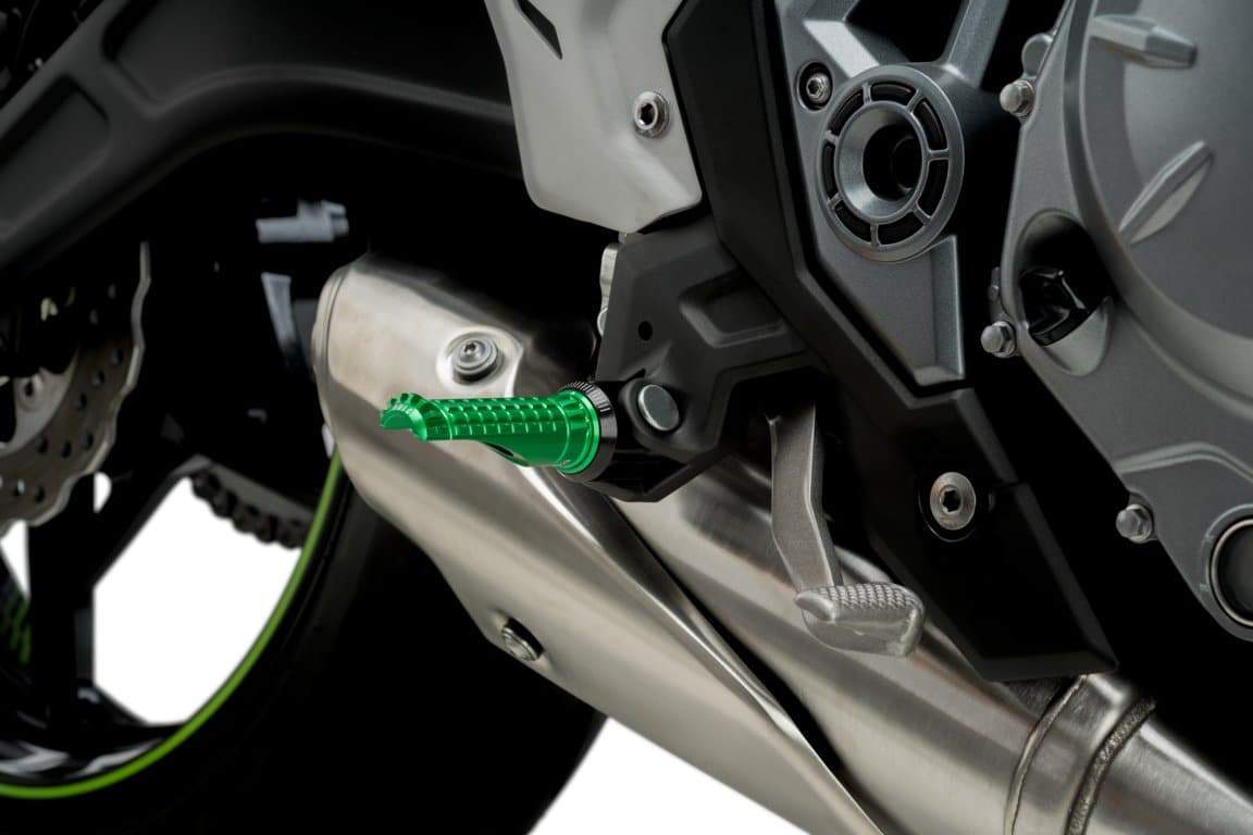 Puig R-Fighter Footpegs | Green-Footpegs-Pyramid Motorcycle Accessories