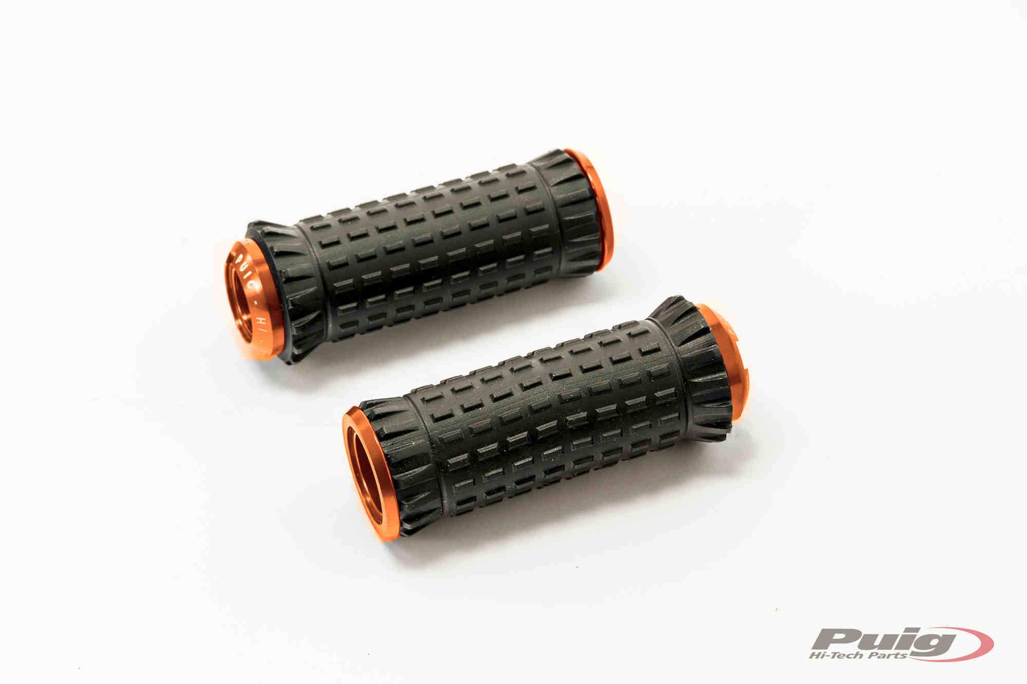 Puig R-Fighter S Footpegs | Orange with Removable Black Rubber Grip -  Shop name