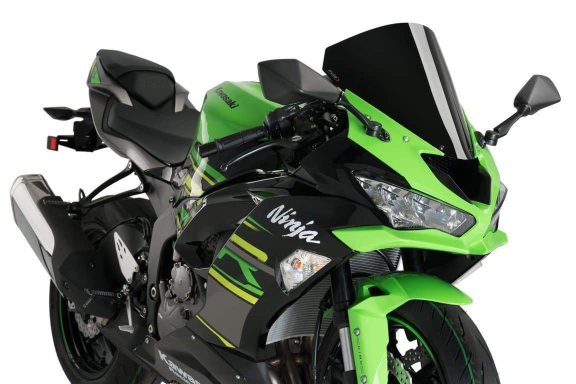 Puig R-Racer Screen | Black (Opaque) | Kawasaki ZX6-R 636 2013>2016-M3629N-Screens-Pyramid Motorcycle Accessories