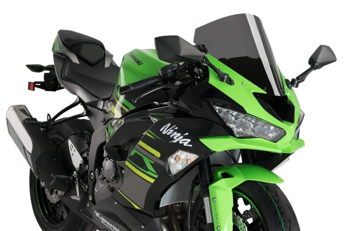 Puig R-Racer Screen | Dark Smoke | Kawasaki ZX6-R 636 2013>2016-M3629F-Screens-Pyramid Motorcycle Accessories