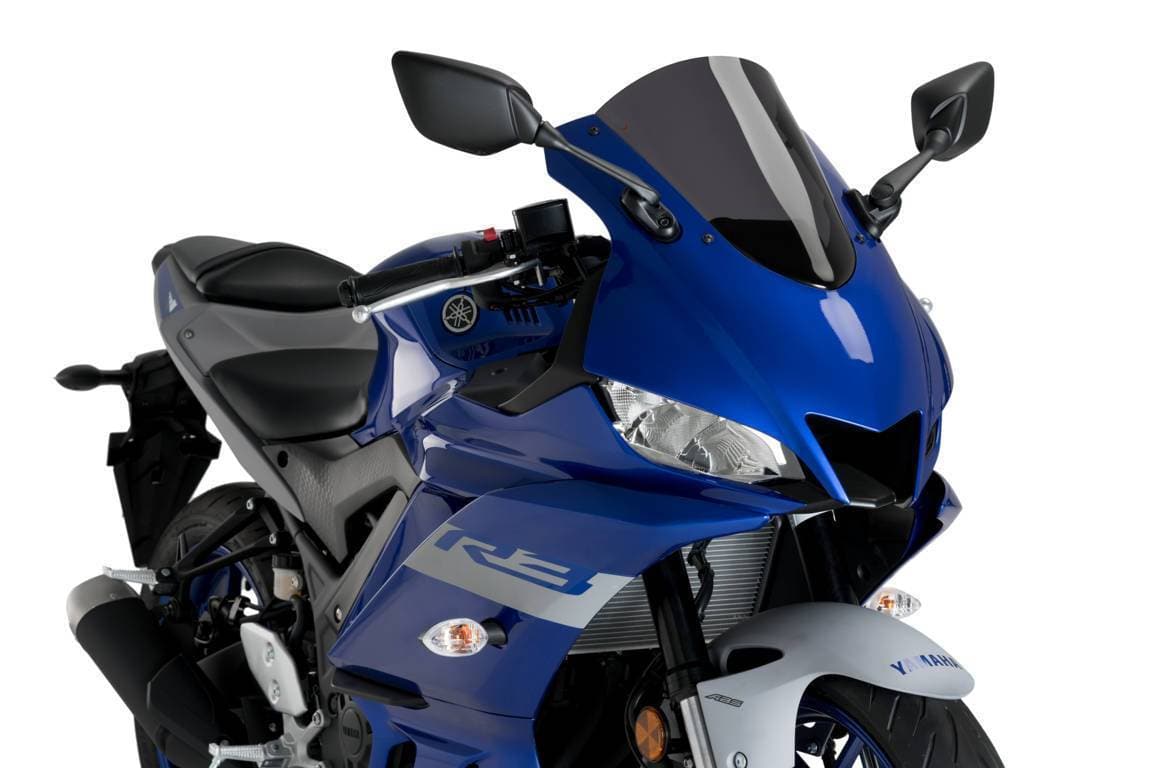 Puig R-Racer Screen | Dark Smoke | Yamaha YZF-R3 2019>Current-Screens-Pyramid Motorcycle Accessories