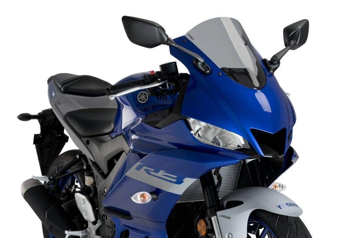 Puig R-Racer Screen | Light Smoke | Yamaha YZF-R3 2019>Current-Screens-Pyramid Motorcycle Accessories