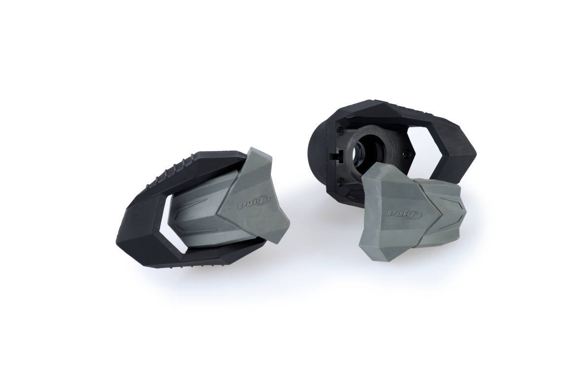 Puig R19 Frame Slider Spare Ends Including Blocks - 50mm | Grey -   Pyramid Motorcycle Accessories