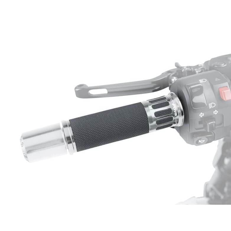 Puig Racing Grips 119mm Length | Black with Silver Trim -  Shop name