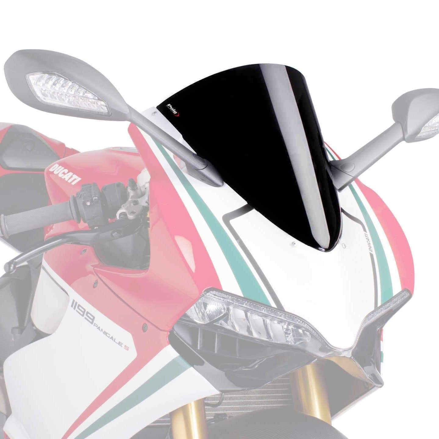 Puig Racing Screen | Black (Opaque) | Ducati 1199 Panigale 2012>2015-M5990N-Screens-Pyramid Motorcycle Accessories