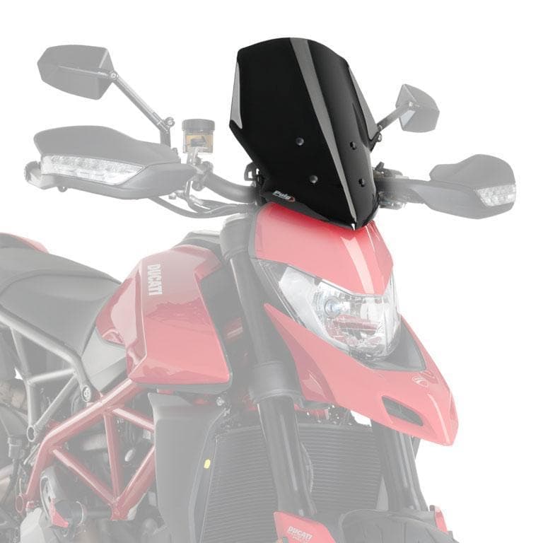 Puig Racing Screen | Black (Opaque) | Ducati Hypermotard 950 2019>Current-Screens-Pyramid Motorcycle Accessories