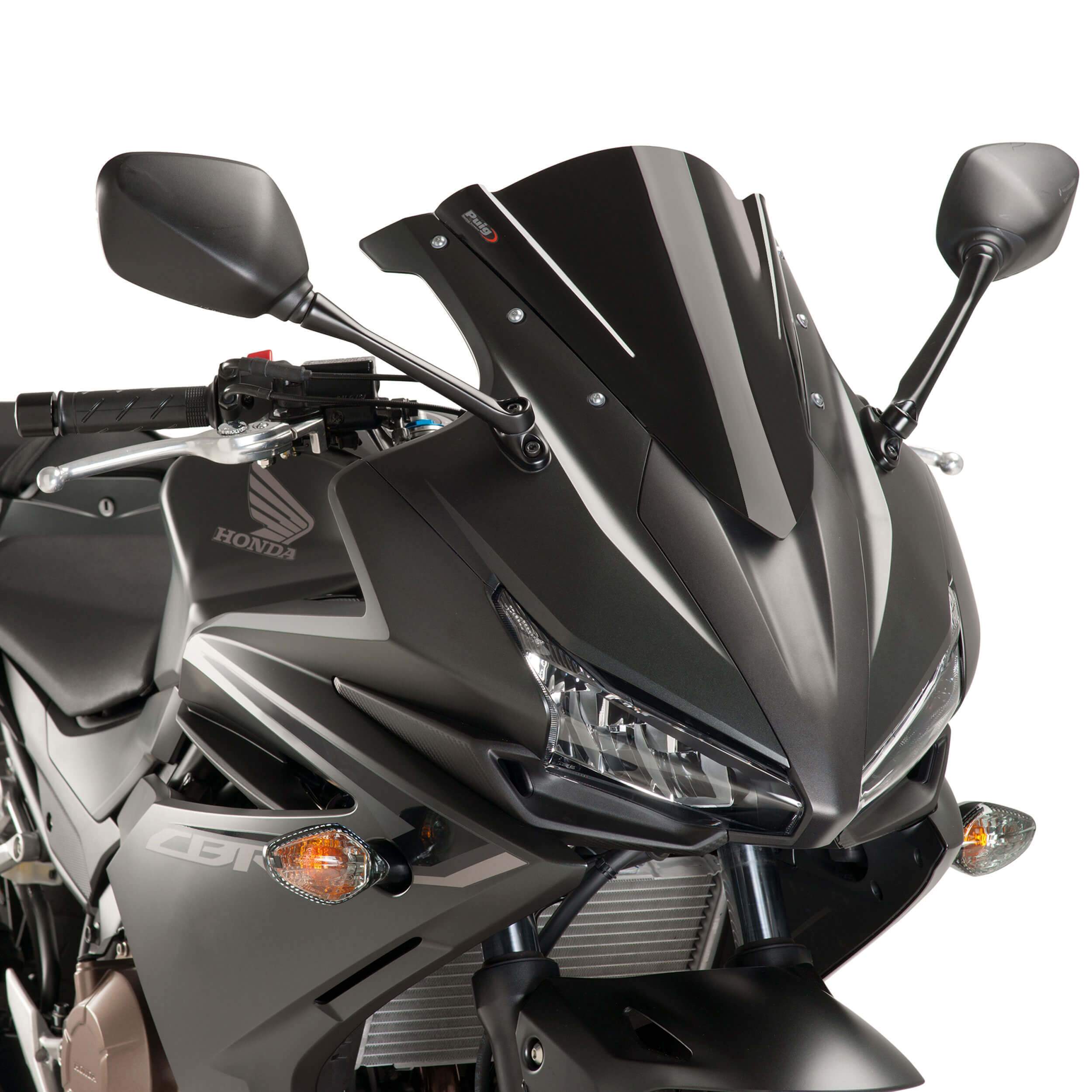 Puig Racing Screen | Black (Opaque) | Honda CBR 500 R 2016>2018-M8903N-Screens-Pyramid Motorcycle Accessories