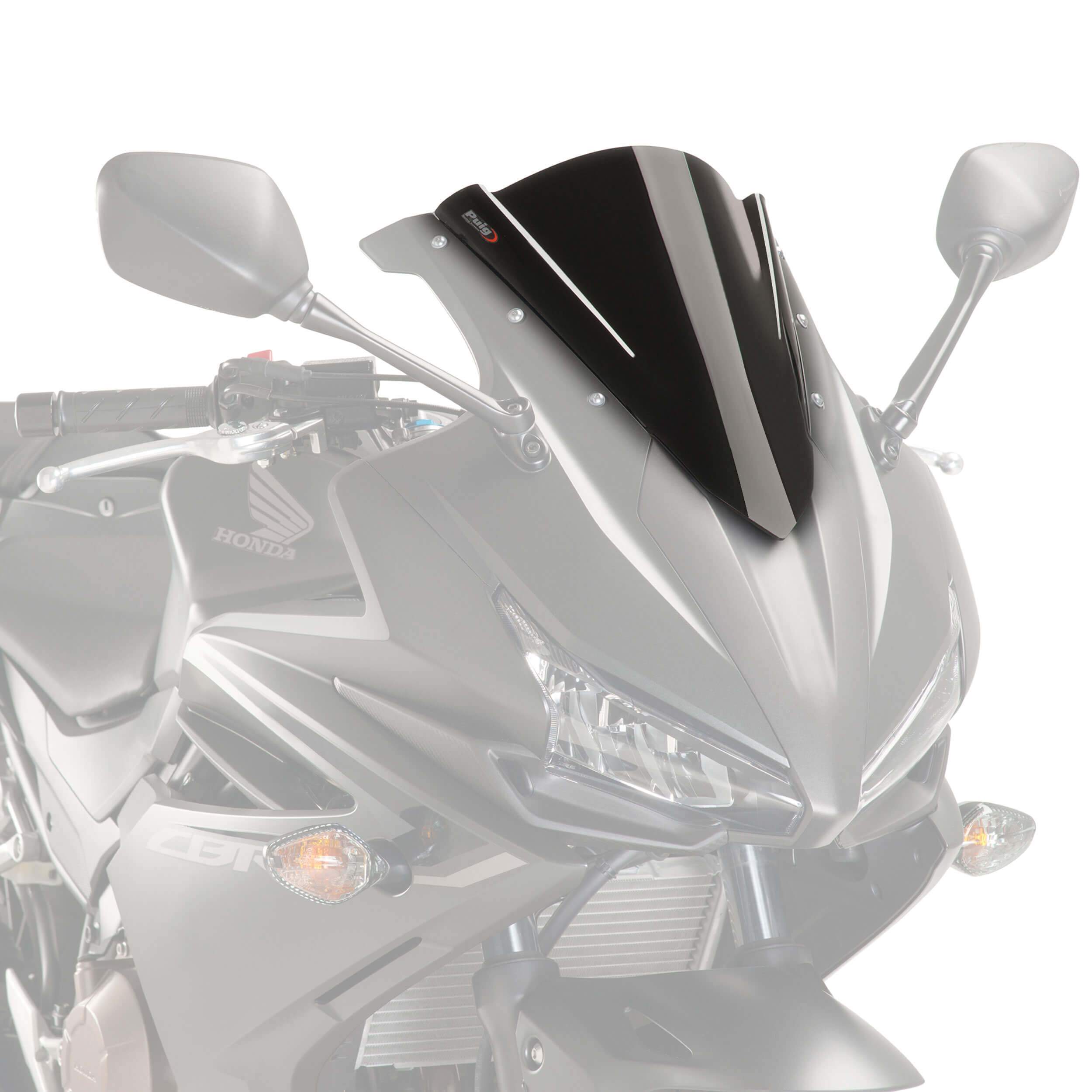 Puig Racing Screen | Black (Opaque) | Honda CBR 500 R 2016>2018-M8903N-Screens-Pyramid Motorcycle Accessories