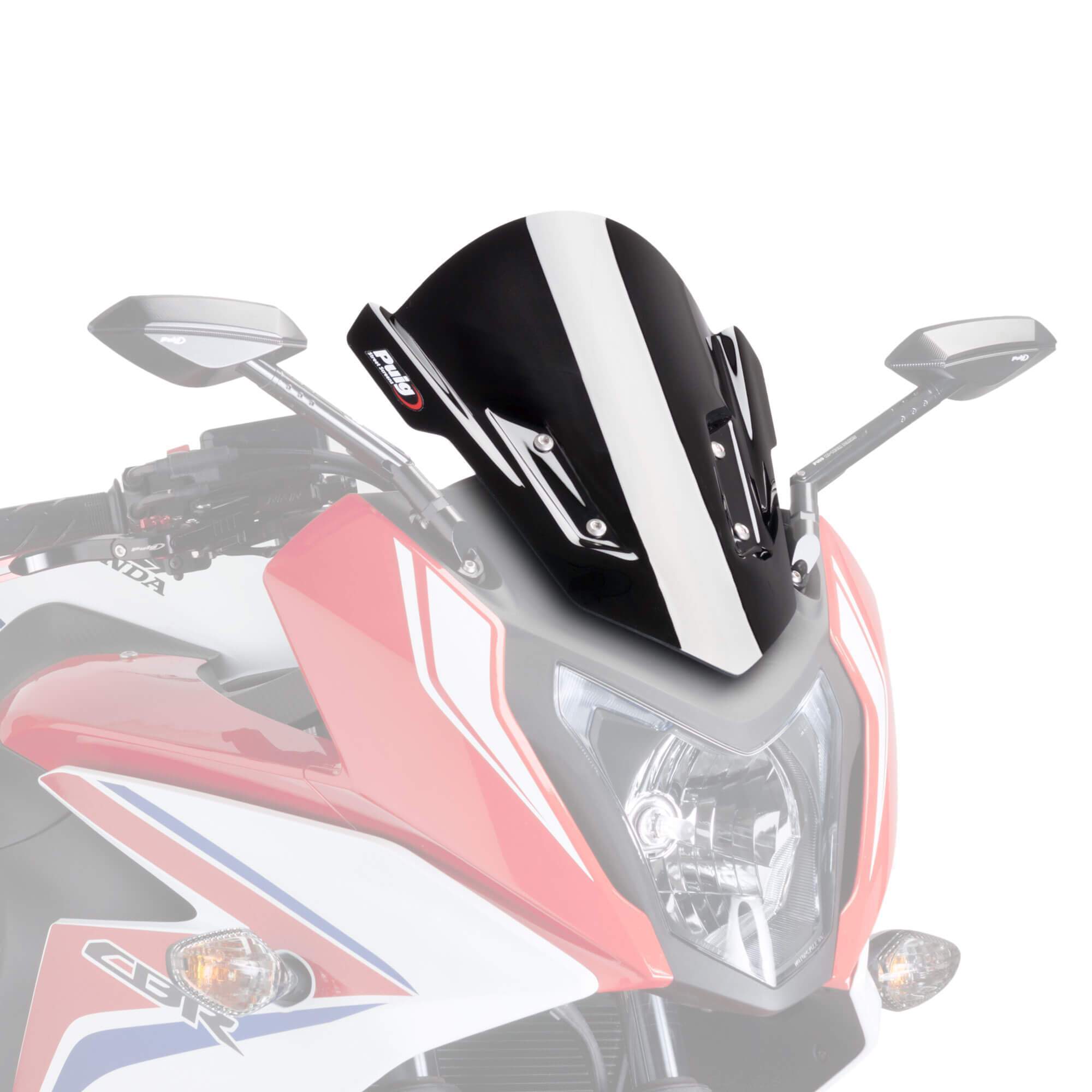 Puig Racing Screen | Black (Opaque) | Honda CBR 650 F 2014>Current -  Shop name