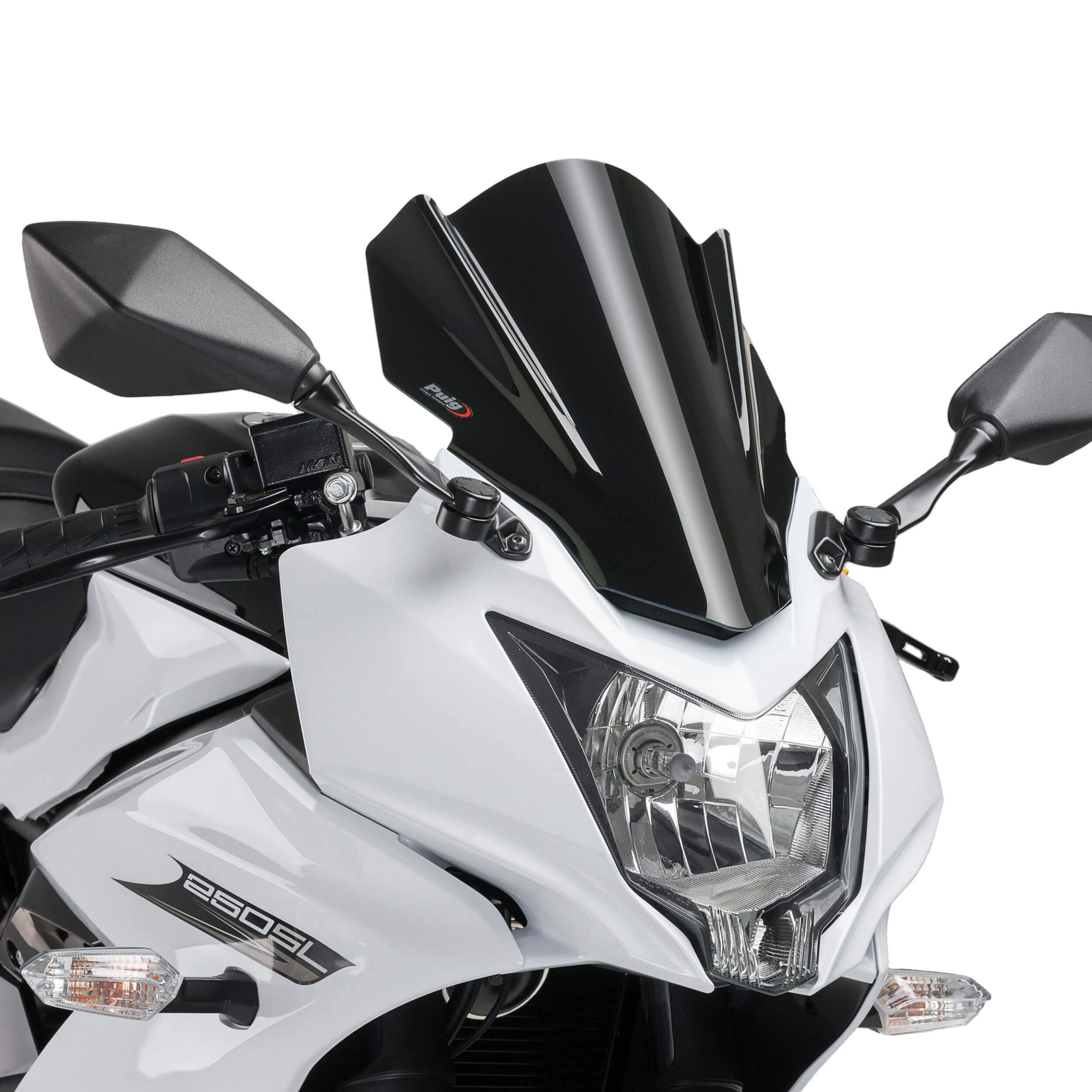 Puig Racing Screen | Black (Opaque) | Kawasaki Ninja 250 SL 2015>2016-M7630N-Screens-Pyramid Motorcycle Accessories