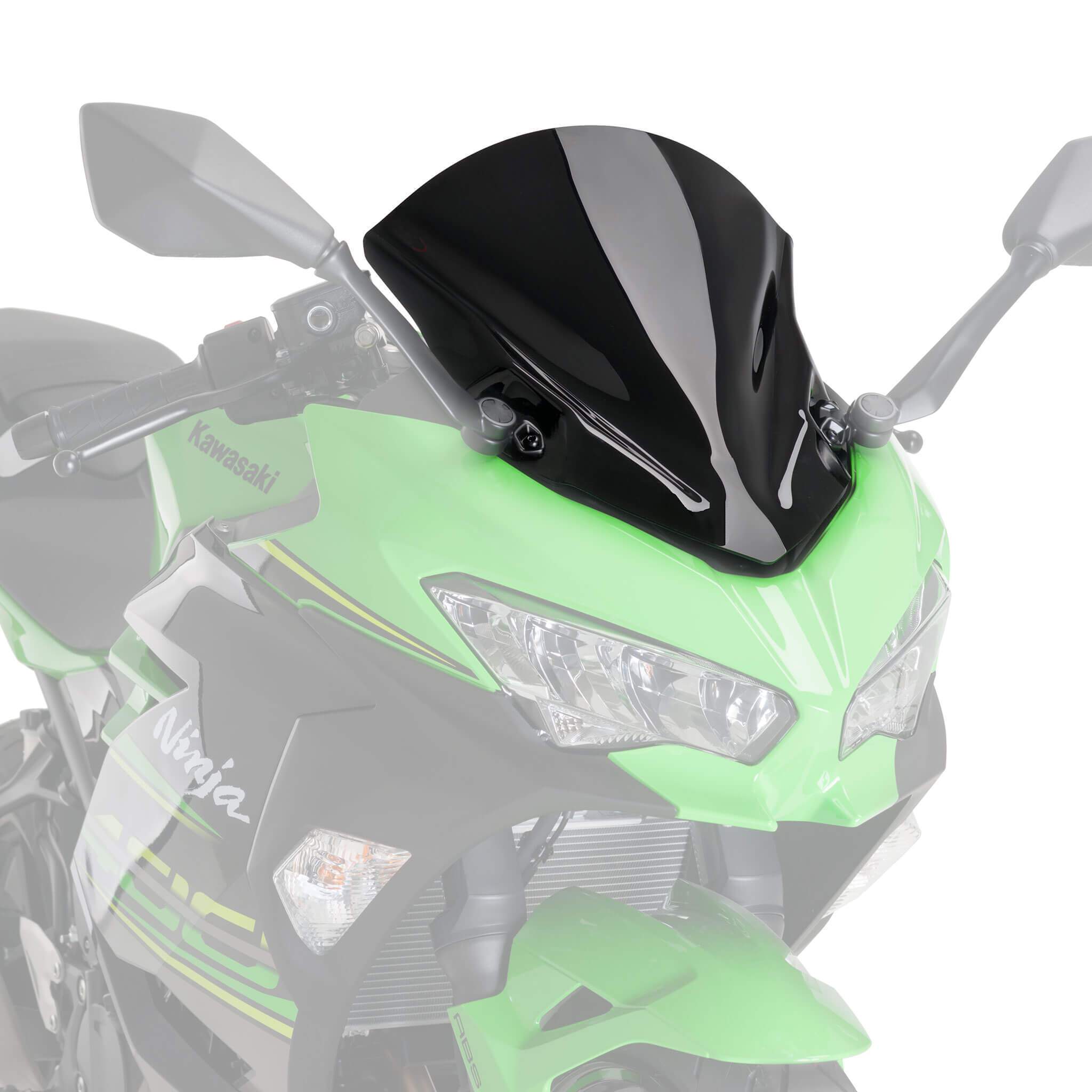 Puig Racing Screen | Black (Opaque) | Kawasaki Ninja 400 2018>Current -  Shop name