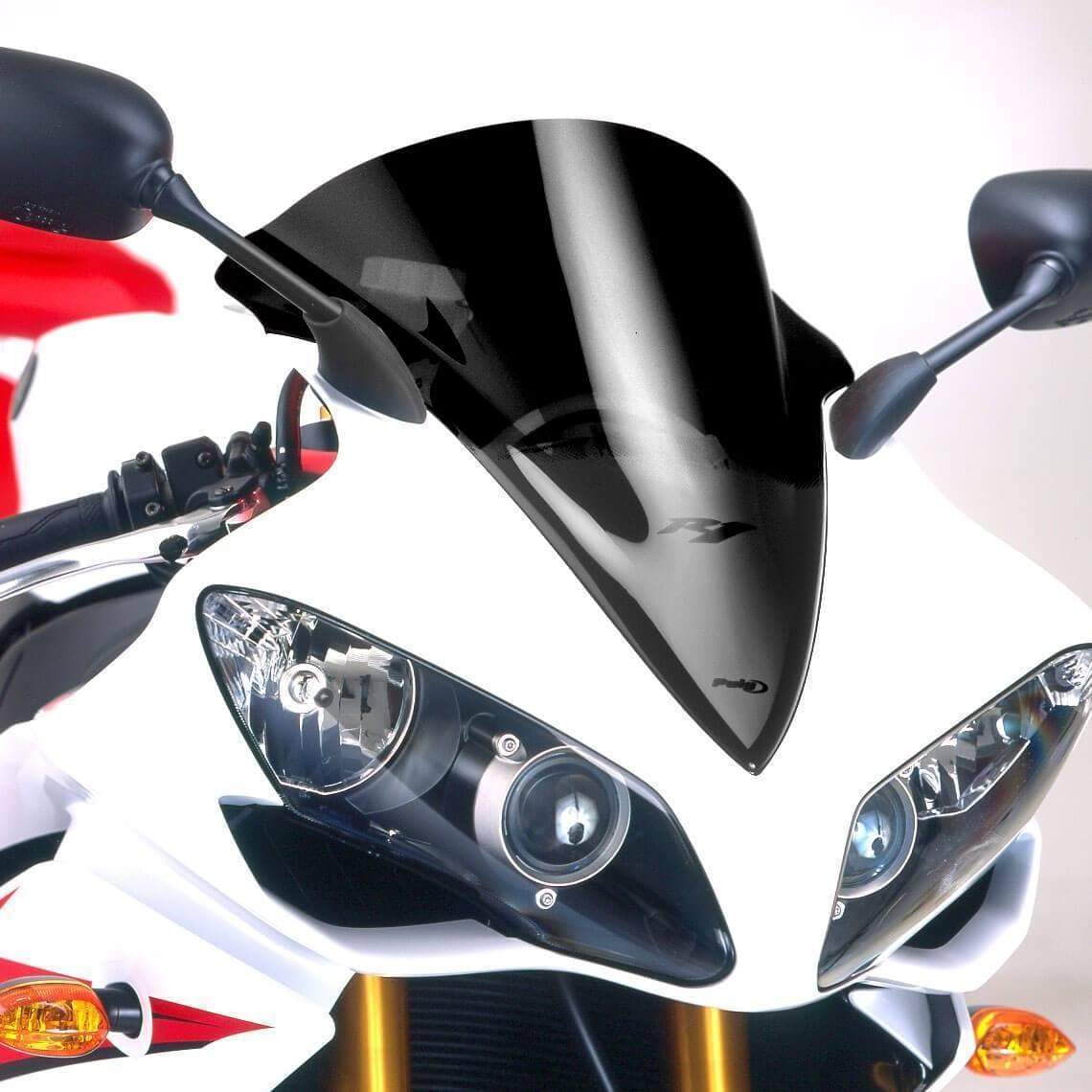 Puig Racing Screen | Black (Opaque) | Yamaha YZF-R1 2007>2008-Screens-Pyramid Motorcycle Accessories
