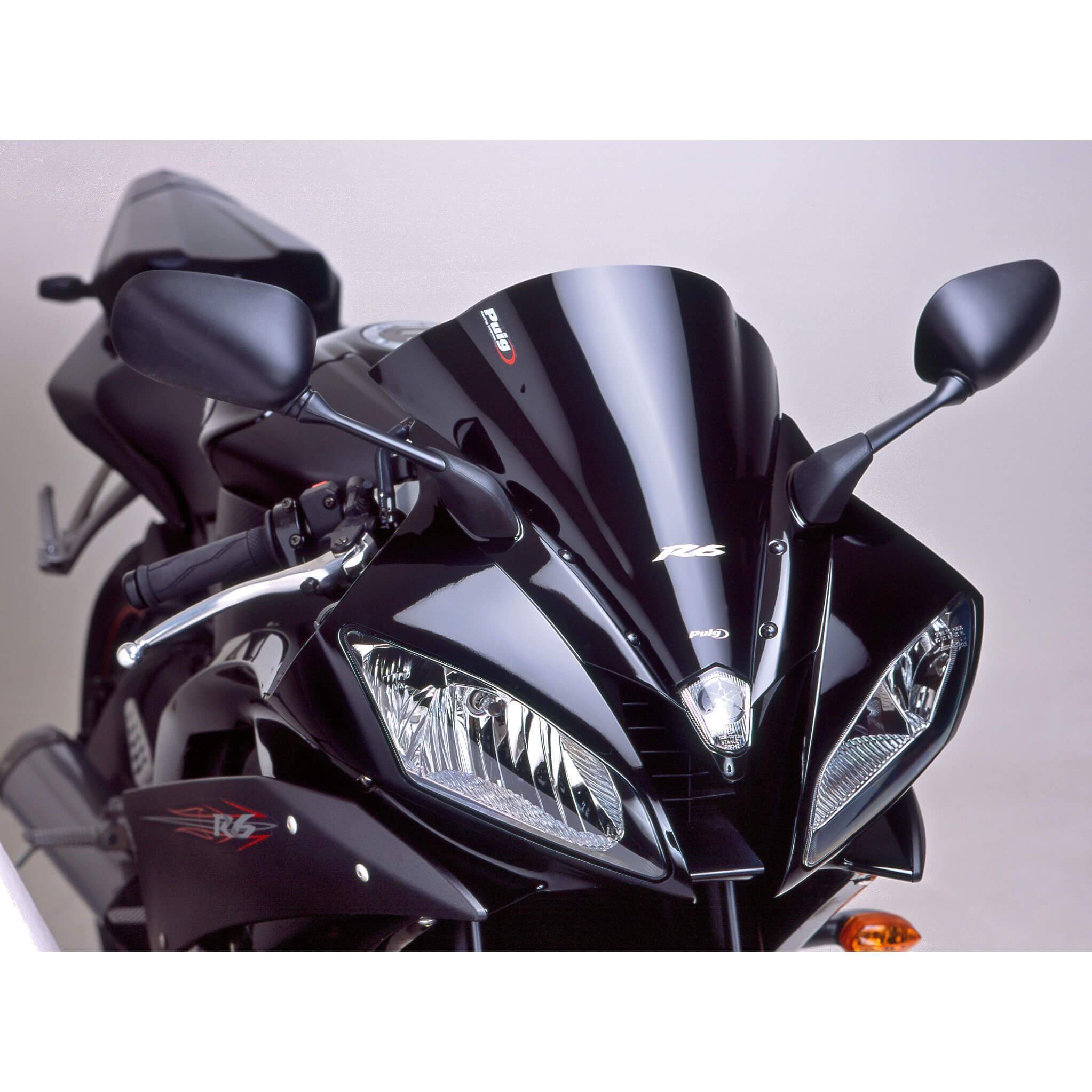 Puig Racing Screen | Black (Opaque) | Yamaha YZF-R6 2006>2007-M4059N-Screens-Pyramid Motorcycle Accessories