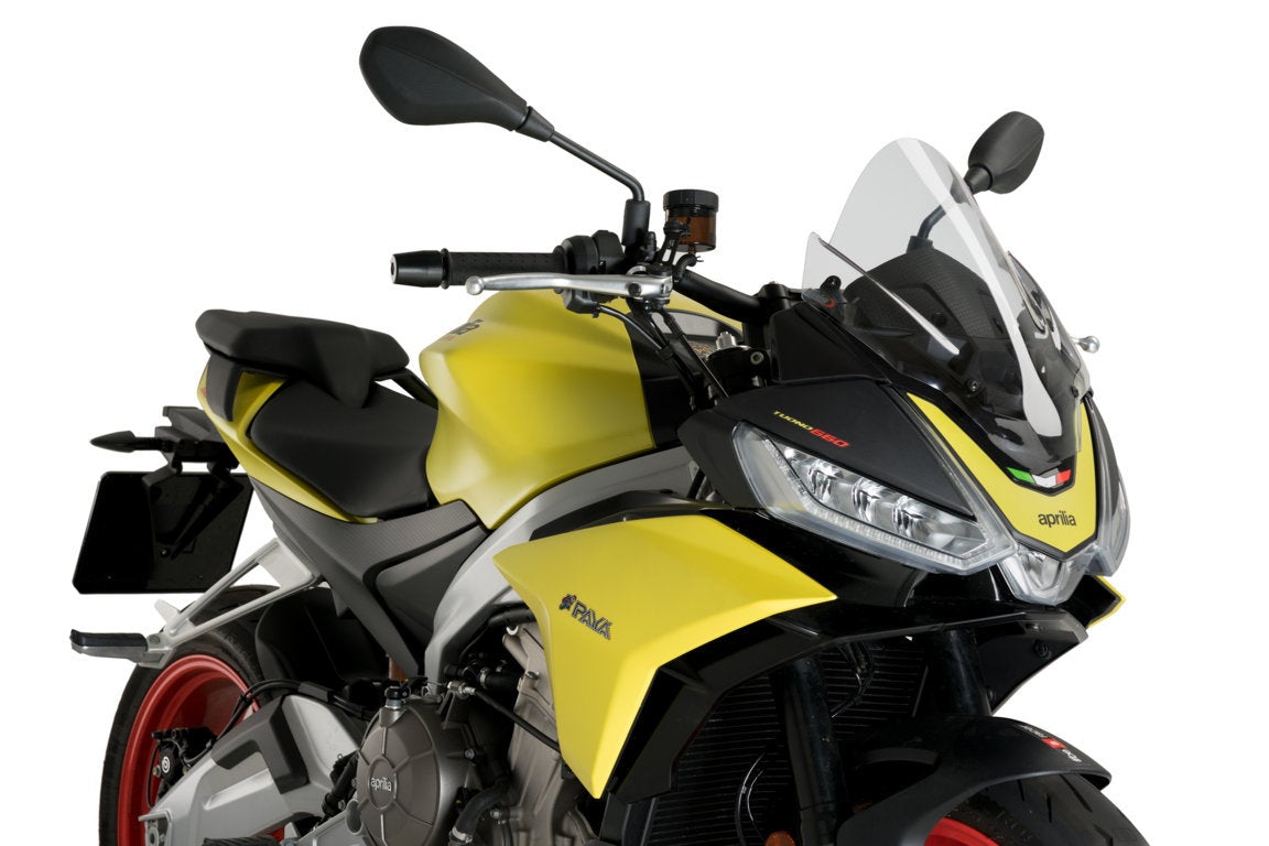 Puig Racing Screen | Clear | Aprilia Tuono V4 2021>Current -   Pyramid Motorcycle Accessories