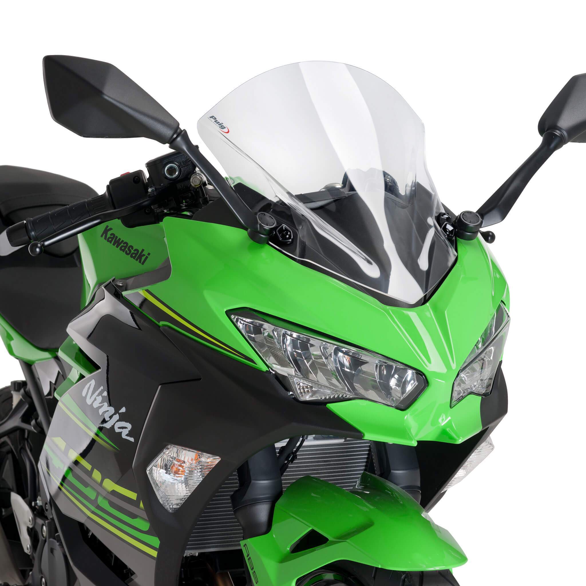 Puig Racing Screen | Clear | Kawasaki Ninja 400 2018>Current-M9976W-Screens-Pyramid Motorcycle Accessories