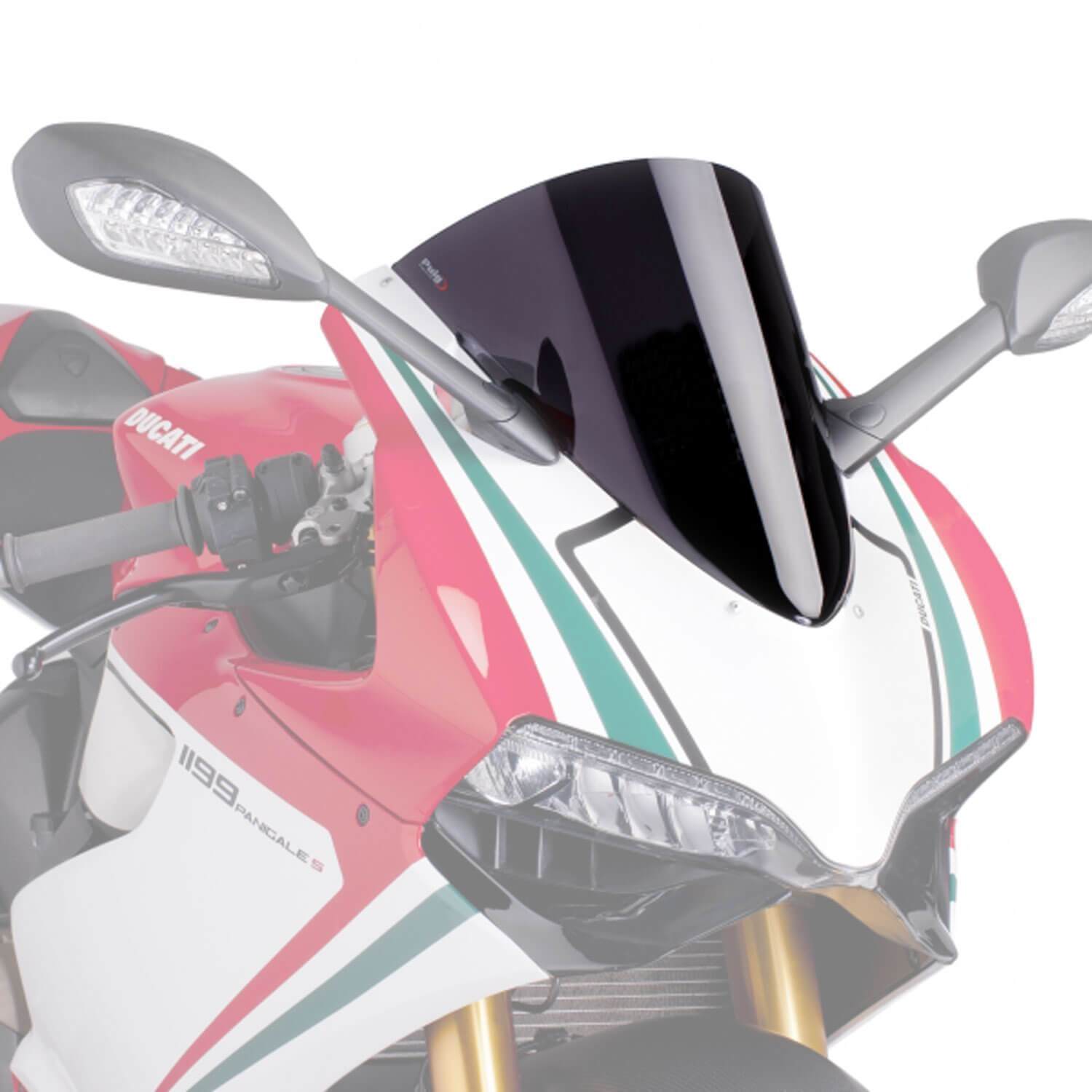 Puig Racing Screen | Dark Smoke | Ducati 1199 Panigale 2012>2015-Screens-Pyramid Motorcycle Accessories