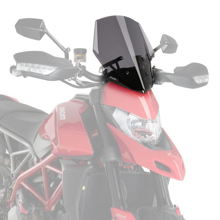 Puig Racing Screen | Dark Smoke | Ducati Hypermotard 950 2019>Current-Screens-Pyramid Motorcycle Accessories