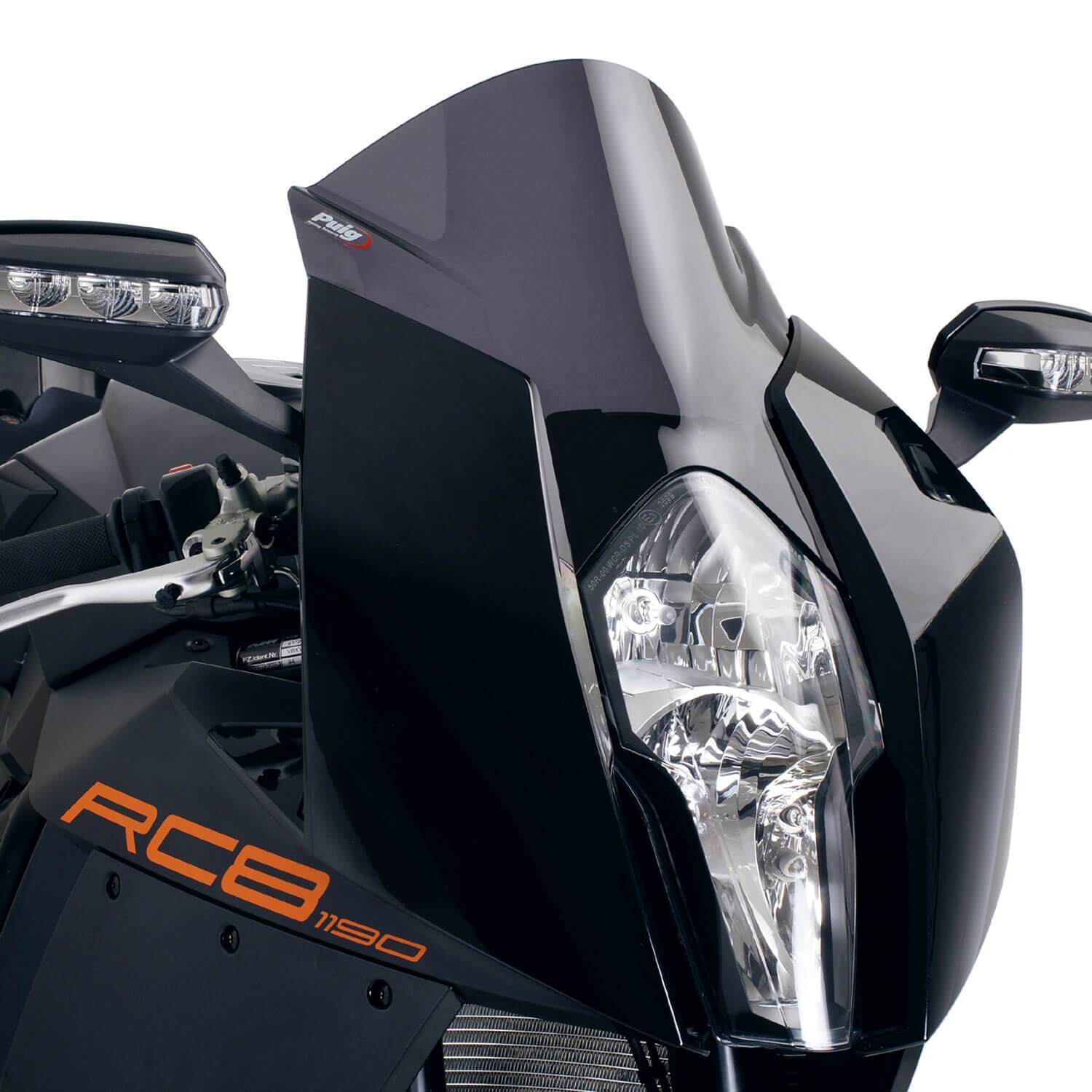 Puig Racing Screen | Dark Smoke | KTM 1190 RC8/R 2008>2015-M4944F-Screens-Pyramid Motorcycle Accessories