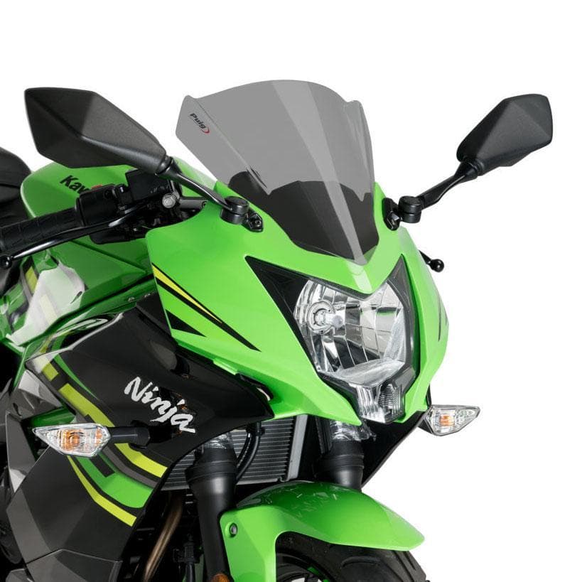 Puig Racing Screen | Dark Smoke | Kawasaki Ninja 125 2019>Current-M3539F-Screens-Pyramid Motorcycle Accessories