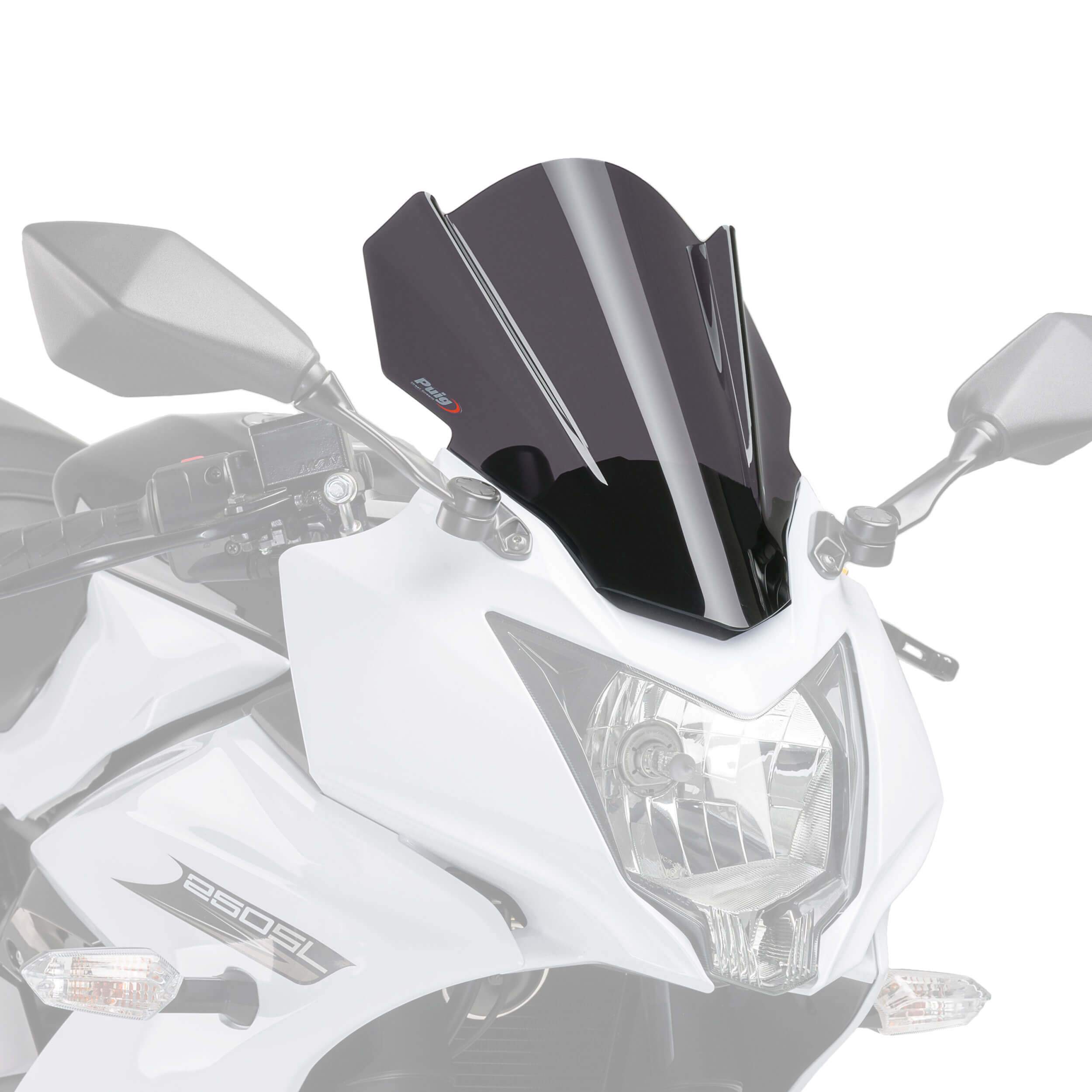 Puig Racing Screen | Dark Smoke | Kawasaki Ninja 250 SL 2015>2016-Screens-Pyramid Motorcycle Accessories