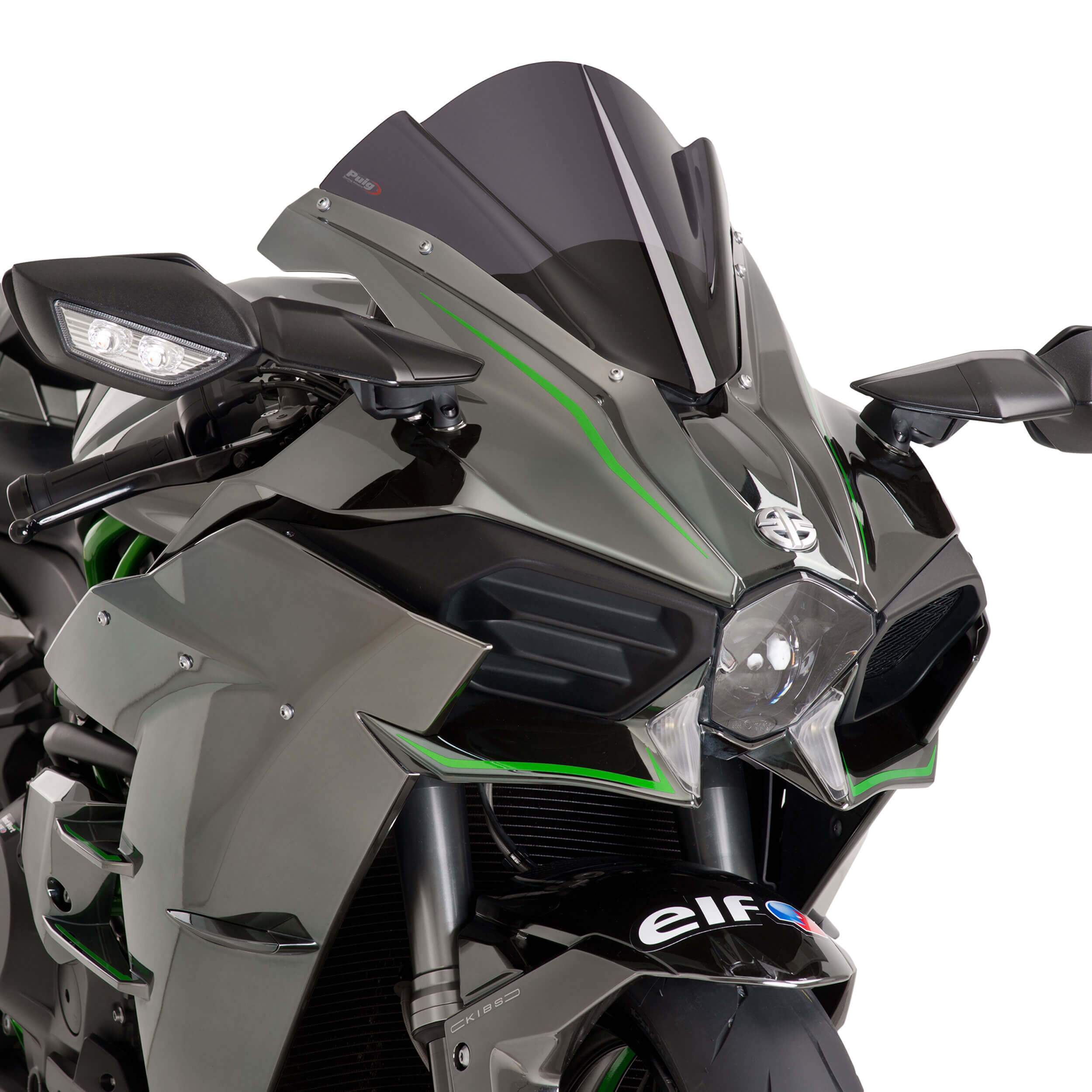 Puig Racing Screen | Dark Smoke | Kawasaki Ninja H2 R 2015>Current-M7631F-Screens-Pyramid Motorcycle Accessories
