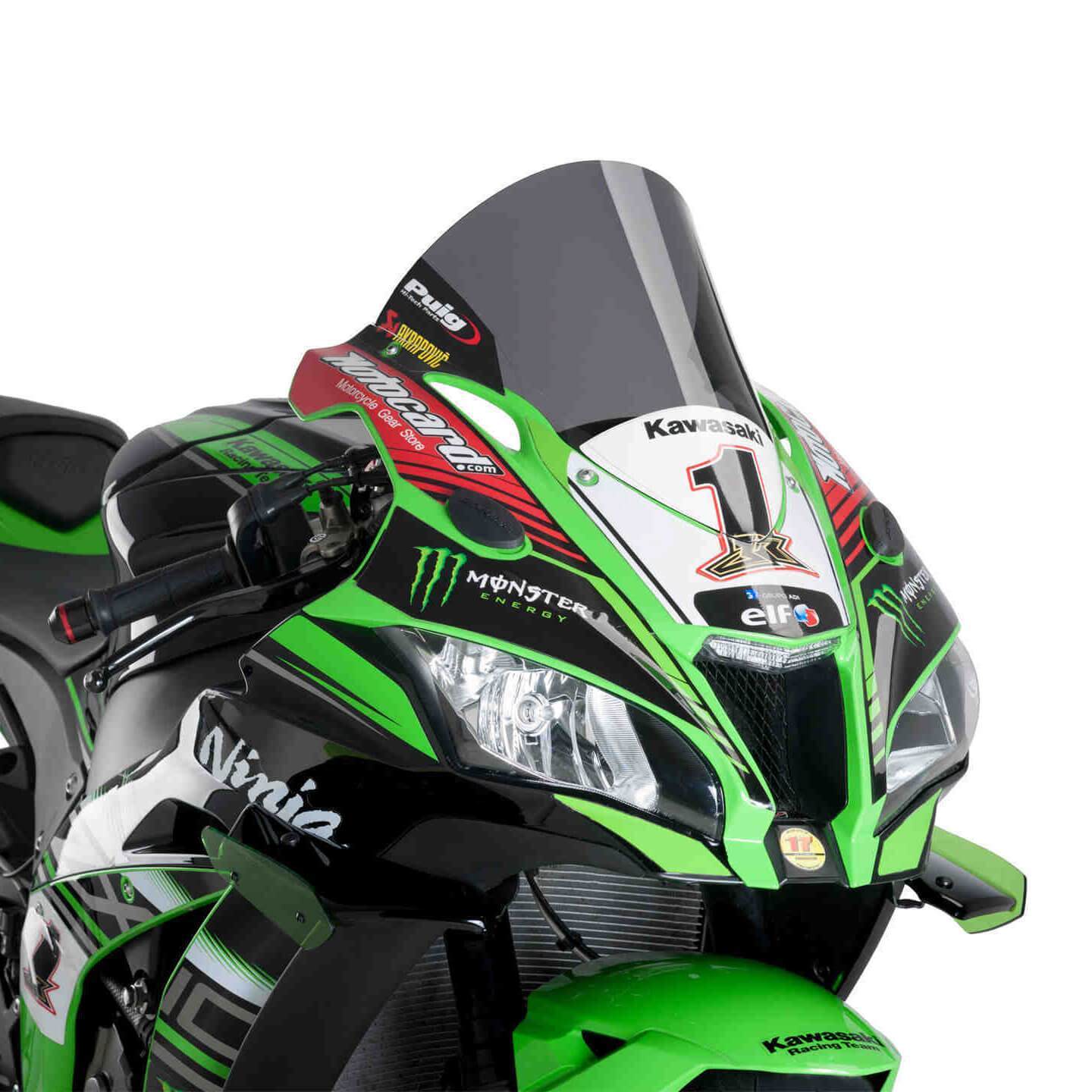 Puig Racing Screen | Dark Smoke | Kawasaki ZX10-R 2016>2020-M9849F-Screens-Pyramid Motorcycle Accessories